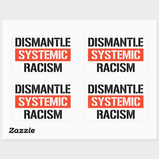 Systemisch racisme ontmantelen rechthoekige sticker (Vel)