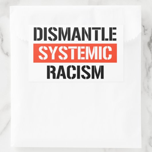 Systemisch racisme ontmantelen rechthoekige sticker (Tas)