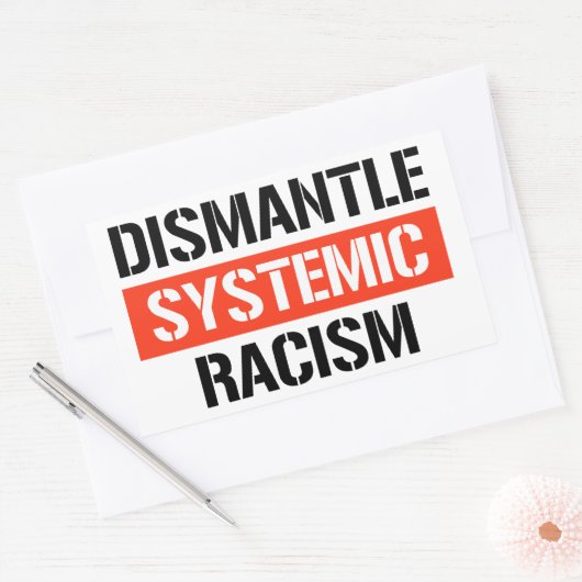 Systemisch racisme ontmantelen rechthoekige sticker (Envelop)