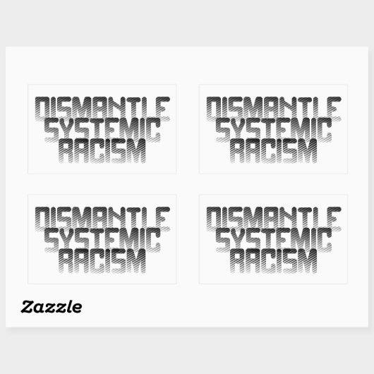 Systemisch racisme ontmantelen rechthoekige sticker (Vel)