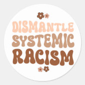 Systemisch racisme ontmantelen ronde sticker (Voorkant)