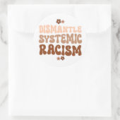Systemisch racisme ontmantelen ronde sticker (Tas)