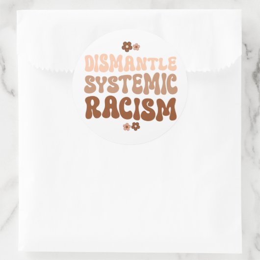 Systemisch racisme ontmantelen ronde sticker (Tas)