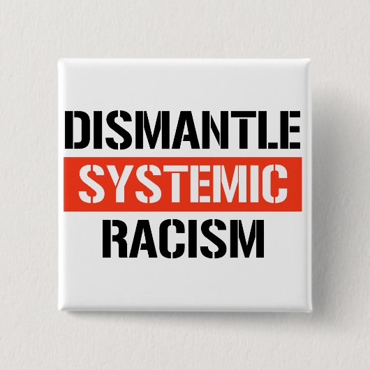 Systemisch racisme ontmantelen vierkante button 5,1 cm (Voorkant)