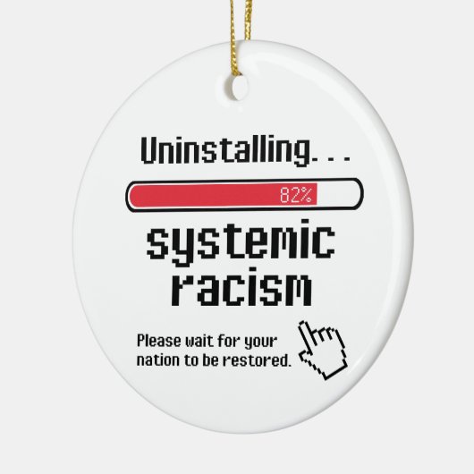 Systemisch racisme verwijderen keramisch ornament (Links)