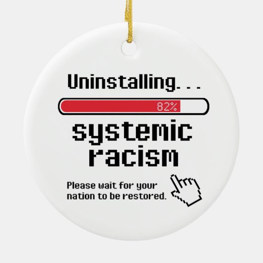 Systemisch racisme verwijderen keramisch ornament (Achterkant)