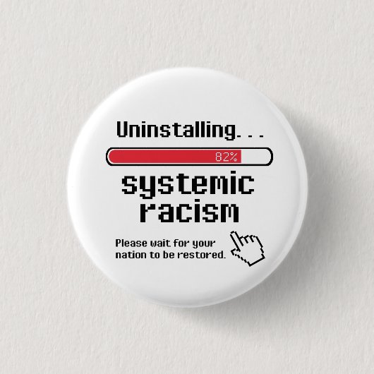 Systemisch racisme verwijderen ronde button 3,2 cm (Voorkant)