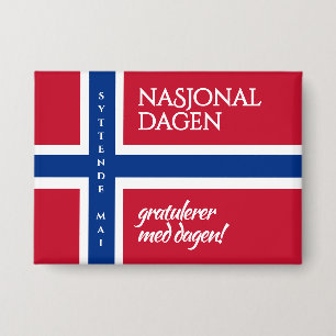 Syttende Mai 17 mei Noorse vlag op nationale feest Button