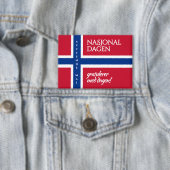Syttende Mai 17 mei Noorse vlag op nationale feest Button (Insitu)