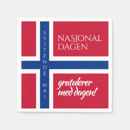 Syttende Mai 17 mei Noorse vlag op nationale feest Servet