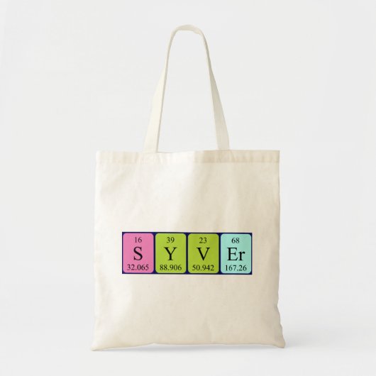 Syver periodieke table name canvas tas (Voorkant)