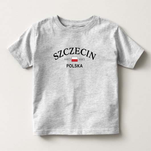 Szczecin Polska (Polen) Poolse coördinaten Kinder Shirts (Voorkant)