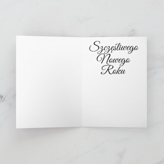Szczęśliwego Nowego Roku of Gelukkig Nieuwjaar Feestdagen Kaart (Binnen)