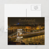 Szechenyi Chain Bridge, Boedapest, Hongarije Brief Briefkaart (Voorkant / Achterkant)