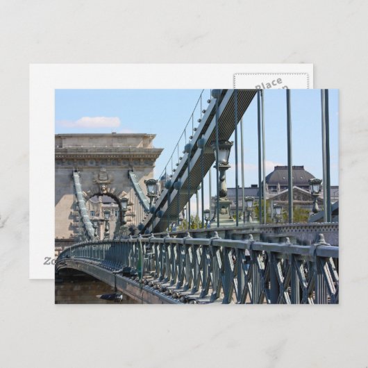 Szechenyi Chain Bridge, Boedapest, Hongarije Briefkaart (Voorkant / Achterkant)