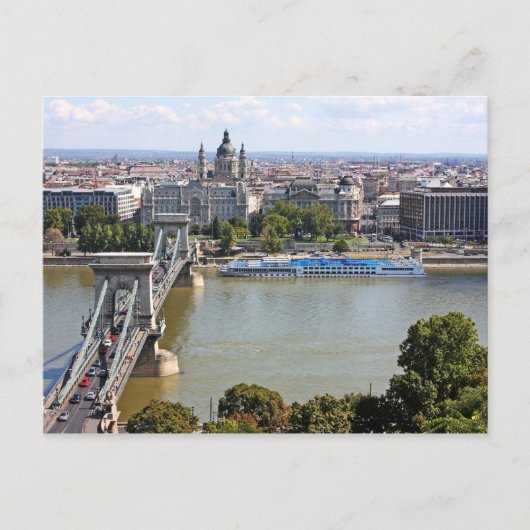 Szechenyi Chain Bridge, Boedapest, Hongarije Briefkaart (Voorkant)