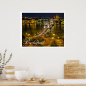 Szechenyi Chain Bridge Budapest, Hongarije Poster (Keuken)