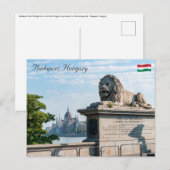 Szechenyi Chain Bridge en parlement van Boedapest Briefkaart (Voorkant / Achterkant)