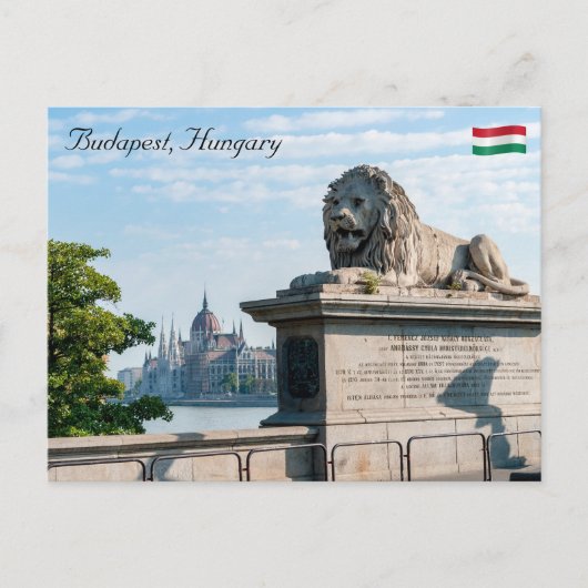 Szechenyi Chain Bridge en parlement van Boedapest Briefkaart (Voorkant)