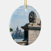 Szechenyi Chain Bridge en parlement van Boedapest Keramisch Ornament (Rechts)