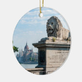 Szechenyi Chain Bridge en parlement van Boedapest Keramisch Ornament (Links)