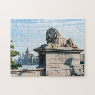 Szechenyi Chain Bridge en parlement van Boedapest Legpuzzel