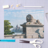 Szechenyi Chain Bridge en parlement van Boedapest Tissuepapier (Craft)