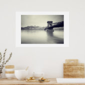 Szechenyi chain Bridge en Royal Palace Poster (Keuken)