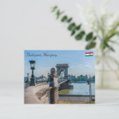 Szechenyi chain Bridge in Boedapest, Hongarije Briefkaart (Staand voorkant)