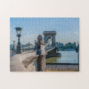 Szechenyi chain Bridge in Boedapest, Hongarije Legpuzzel