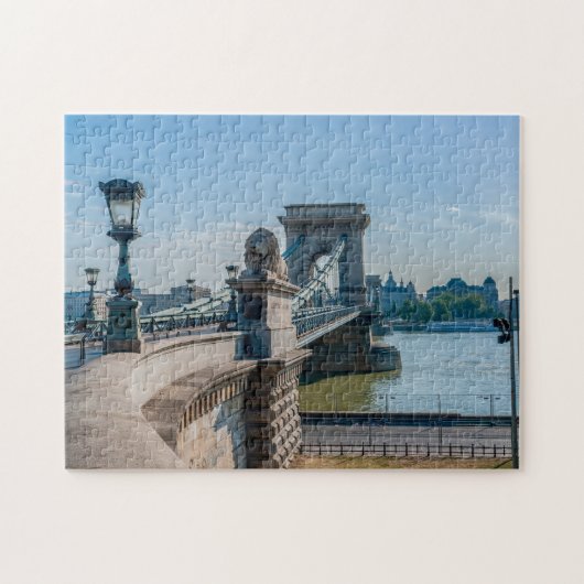 Szechenyi chain Bridge in Boedapest, Hongarije Legpuzzel (Horizontaal)