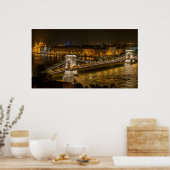 Széchenyi chain Bridge in Boedapest, Hongarije Poster (Keuken)