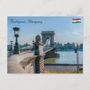 Szechenyi-ketenbrug in Boedapest, Hongarije Briefkaart