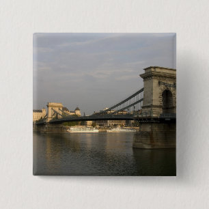 Szechenyi lanchid Szechenyi Kettingbrug), 2 Vierkante Button 5,1 Cm