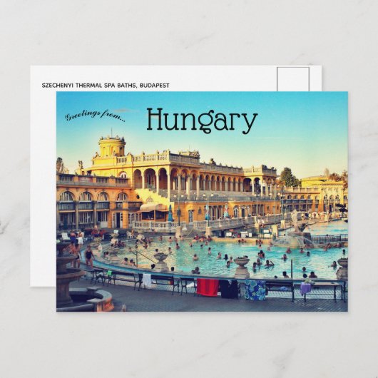 Szechenyi Thermal Spa Baths Budapest Hongarije Briefkaart (Voorkant / Achterkant)