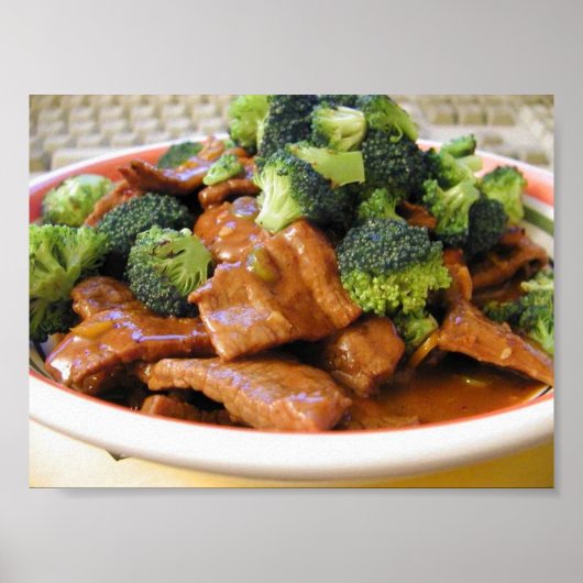 Szechwan Beef Broccoli Food Dinner Poster (Voorkant)