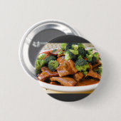 Szechwan Beef Broccoli Food Dinner Ronde Button 5,7 Cm (Voorkant /achterkant)