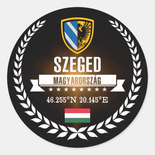 Szeged Ronde Sticker (Voorkant)