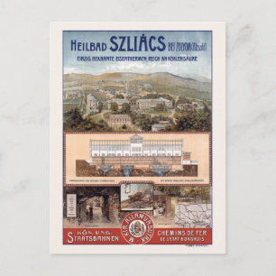 Szliács Spa Slovakia vintage poster 1910 Briefkaart