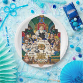 Szyk de familie bij de Seder Papieren Bordje (Feest)