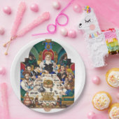 Szyk de familie bij de Seder Papieren Bordje (Feest)