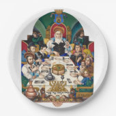 Szyk de familie bij de Seder Papieren Bordje (Voorkant)