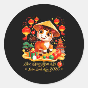 Tết Bình Ngọ 2026 Vietnamees Nieuwjaar Chuc Mung N Ronde Sticker