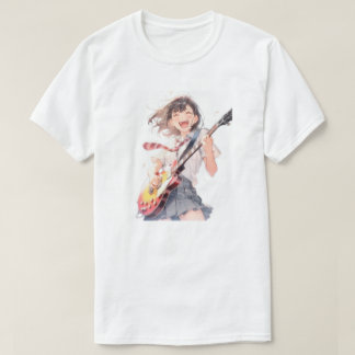 Tシャツ T-shirt｜ギターJK 02 寿司娘 GenerativeAI T-shirt
