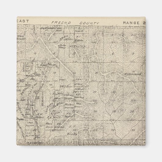 T1415S R2829E Tulare County Section Map Magneet (Voorkant)