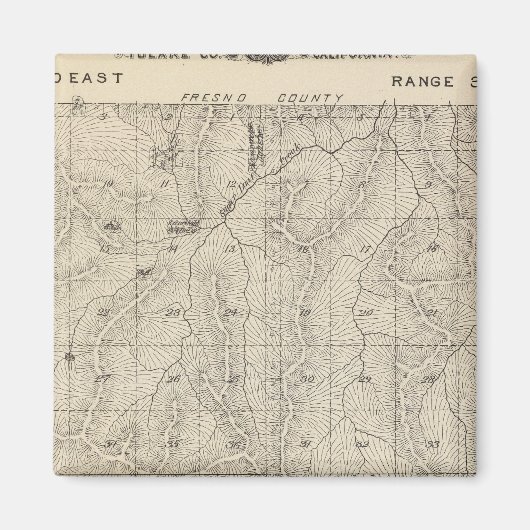 T1415S R3031E Tulare County Section Map Magneet (Voorkant)