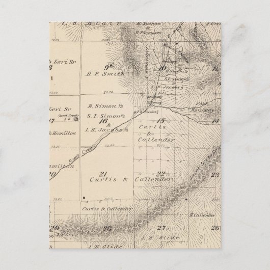 T15S R25E Tulare County Section Map Briefkaart (Voorkant)