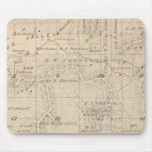 T15S R26E Tulare County Section Map Muismat (Voorkant)