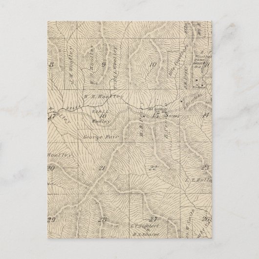 T15S R27E Tulare County Section Map Briefkaart (Voorkant)