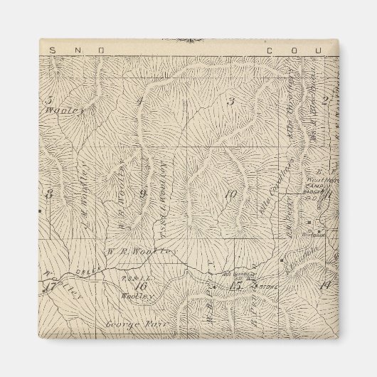 T15S R27E Tulare County Section Map Magneet (Voorkant)